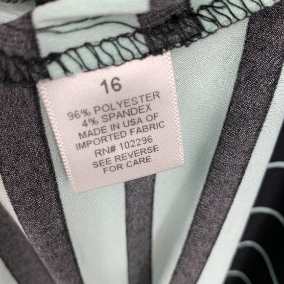 Roz & Ali Maxi Dress Stripe Blue Black Jersey Stretch Sleeveless - Picture 10 of 10